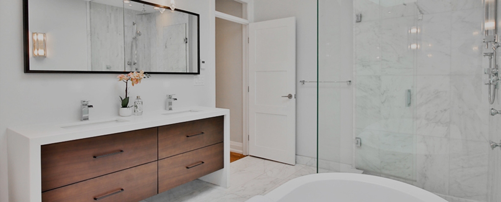 Modern bathroom residential construction solutions