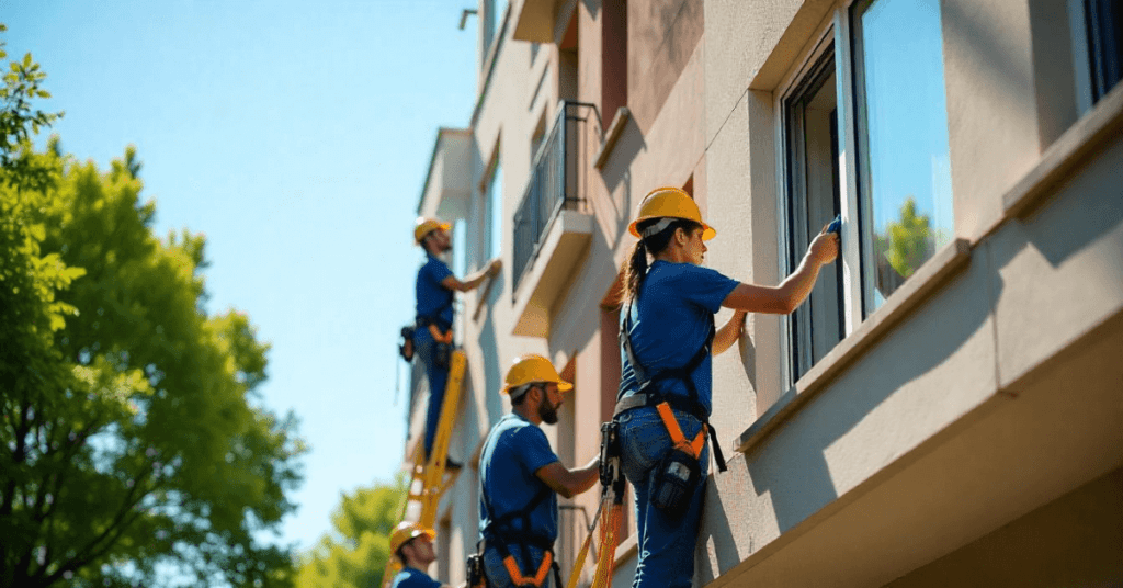 Workers doing maintenance work on Multifamily Property